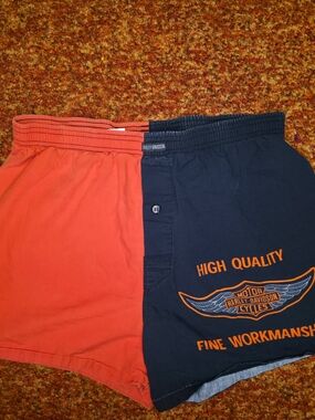 Y2k Harley-Davidson Two-Tone Boxer Shorts — Orange & Black